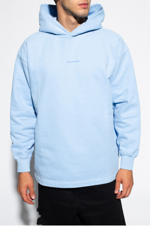 Light blue Hoodie with logo Acne Studios SchaferandweinerShops GB Crewneck Sweatshirt Man